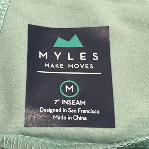 MYLES Apparel Make Moves 7" Mint Green Flat Front Performance Shorts Size Medium - Picture 7 of 9
